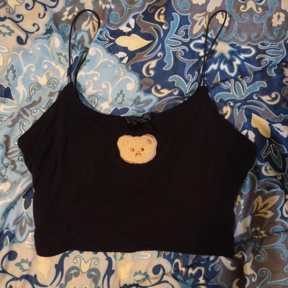 Black Bear Embroidered Women's Top